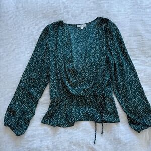 Nine Britton Cavanna Faux Wrap Blouse Green